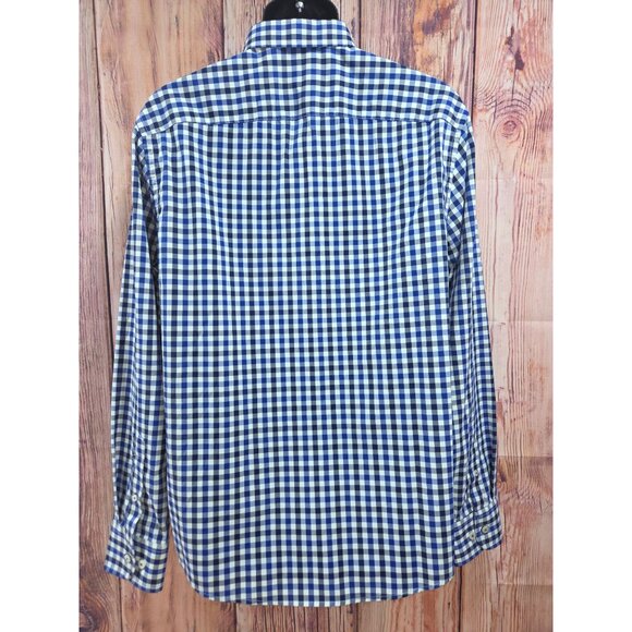 Untuckit Mens Warren Blue Check Slim-Fit Button-Down Shirt XL - Picture 2 of 7